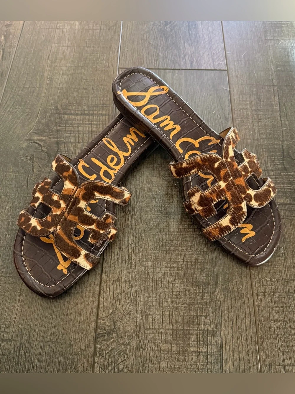 Sam Edelman Leopard Print Slide Sandals Size 9